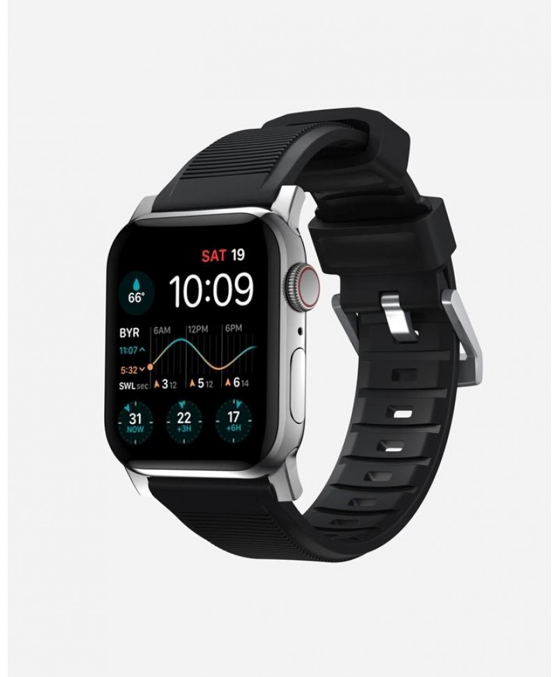 Buy Nomad Rugged Band for Apple Watch 41mm 40mm 38mm Silver Hardware MOBY Singapore