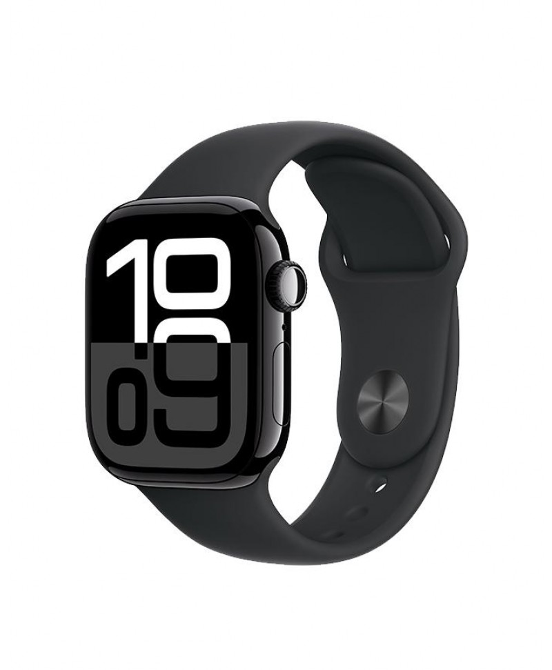 Apple Watch Series 10 Jet Black Aluminum with Black Sport Band (42mm GPS)