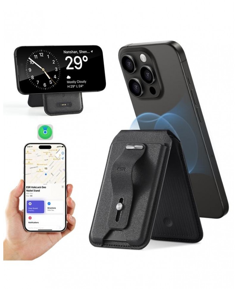 ESR Geo Wallet Stand (HaloLock) with Built-in Apple Find My