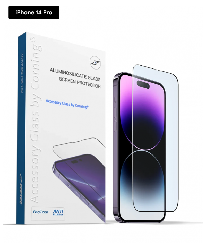 Zeetec Accessory Glass by Corning® for iPhone 14 Pro - Anti Blue Ray
