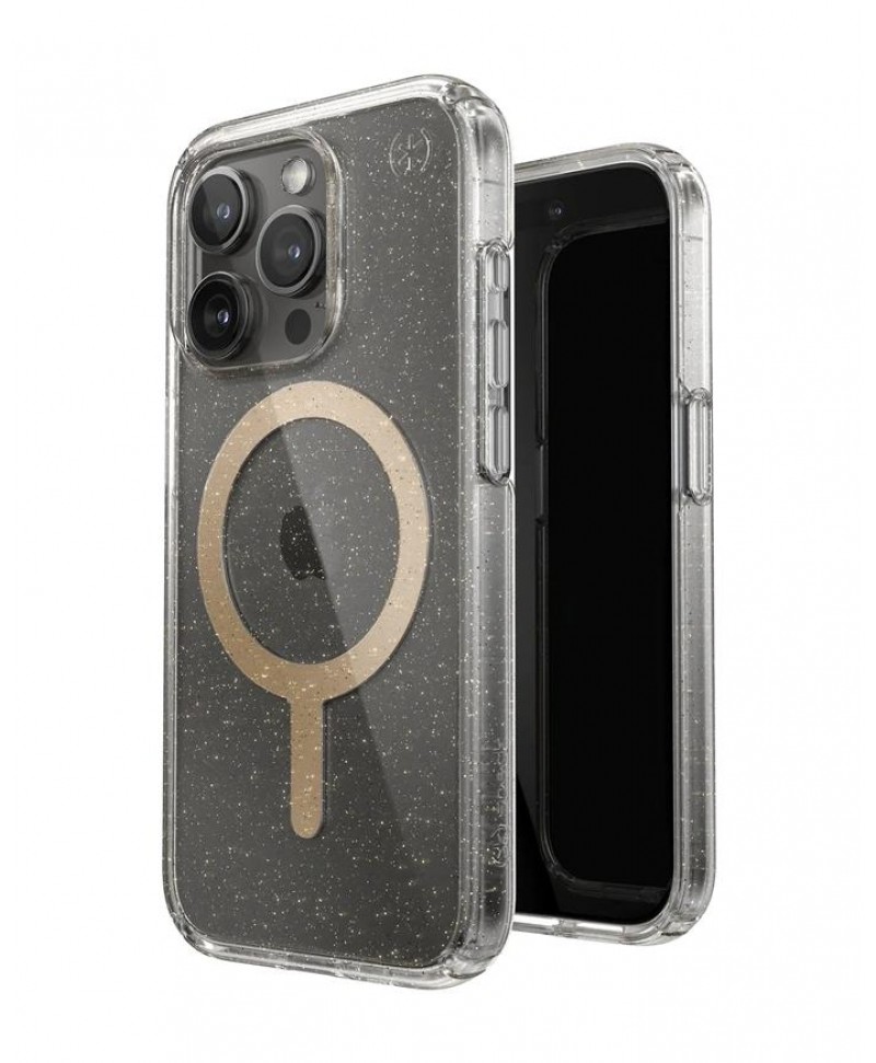 Speck iPhone 15 Pro case Presidio Lux Glitter MagSafe