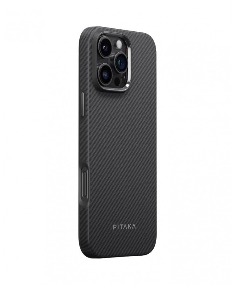 PITAKA iPhone 16 Pro Military-Grade Protective Case (600D Black/Grey Twill)