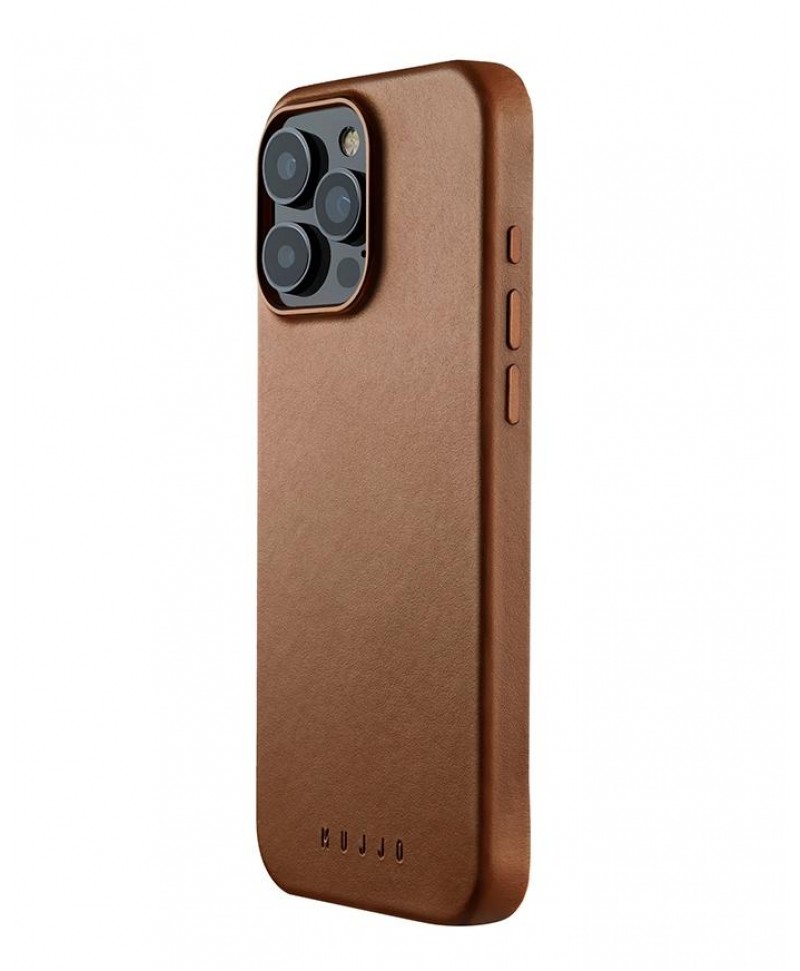 Mujjo iPhone 16 Pro Max Full Leather MagSafe Case (Tan)