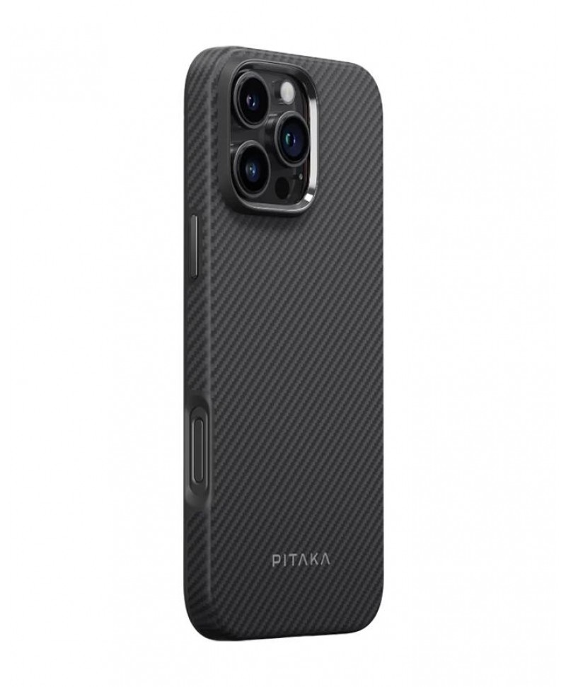 PITAKA iPhone 16 Pro Max Military-Grade Protective Case (600D Black/Grey Twill)