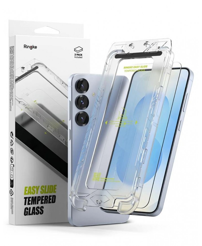Ringke Galaxy S25 Easy Slide Tempered Glass Screen Protector (2-Pack)