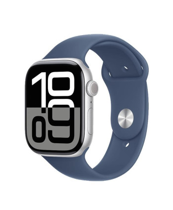 Apple Watch Series 10 Silver Aluminum with Denim Sport Band (46mm GPS)