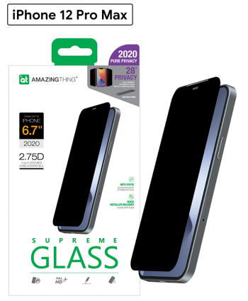 AMAZINGthing 2.75D Privacy Tempered Glass for iPhone 12 Pro Max