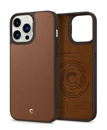 CYRILL iPhone 13 Pro Max Case Leather Brick (Saddle Brown)