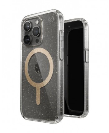 Speck iPhone 15 Pro case Presidio Lux Glitter MagSafe
