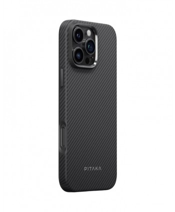 PITAKA iPhone 16 Pro Military-Grade Protective Case (600D Black/Grey Twill)