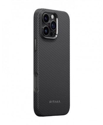 PITAKA iPhone 16 Pro Max Military-Grade Protective Case (600D Black/Grey Twill)
