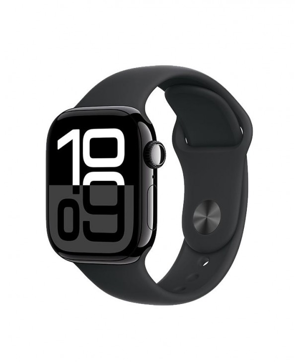 Apple Watch Series 10 Jet Black Aluminum with Black Sport Band (42mm GPS)