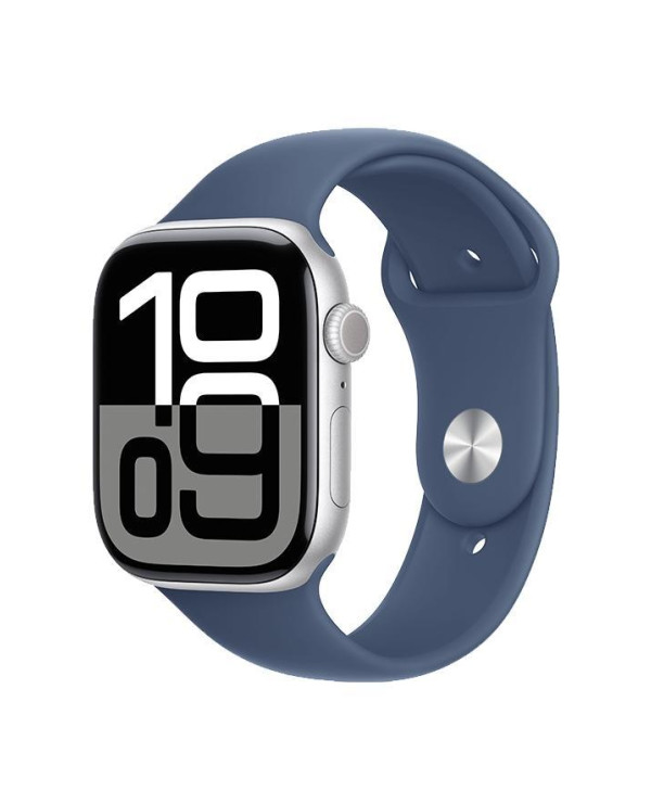 Apple Watch Series 10 Silver Aluminum with Denim Sport Band (46mm GPS)