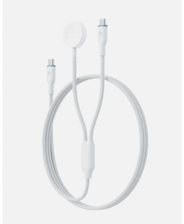 Energea Deuce 2-in-1 USB-C to USB-C with Integrated Watch Charger 1.8m 
