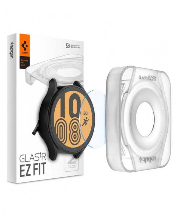 Spigen Galaxy Watch 4 (44mm) Screen Protector EZ FIT GLAS.tR 2-Pack