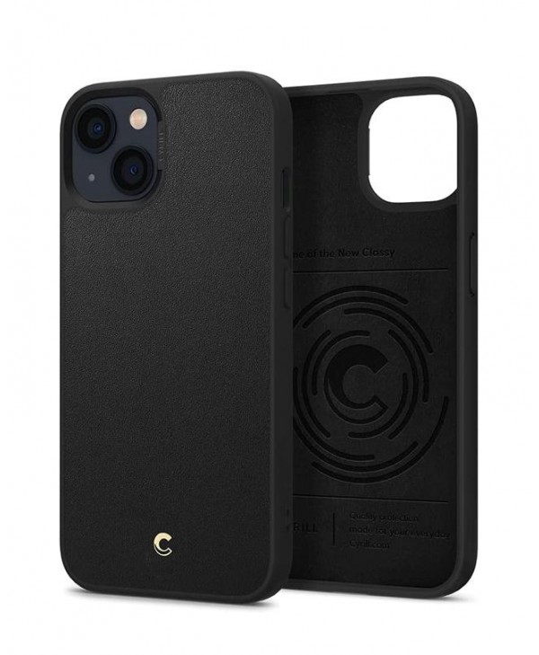 CYRILL iPhone 13 Case Leather Brick (Black)