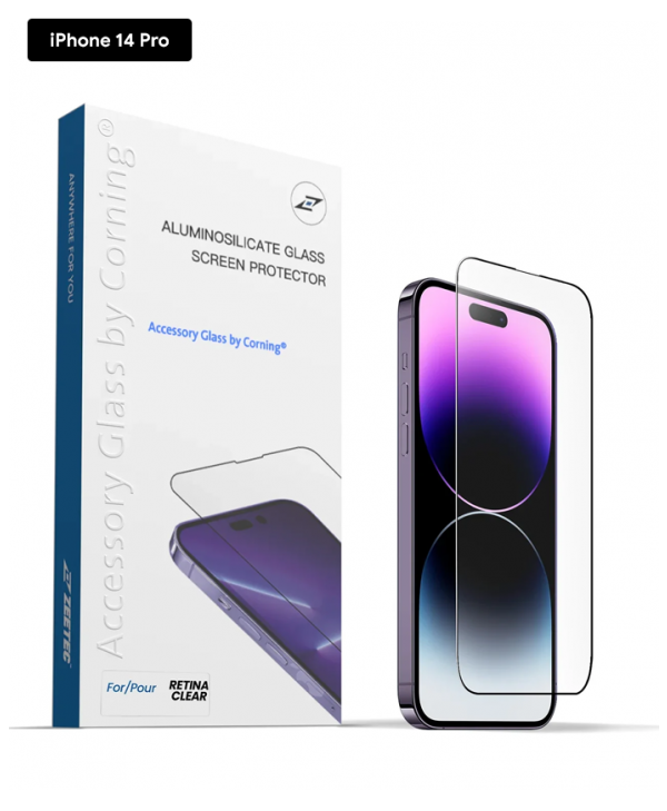 Zeetec Accessory Glass by Corning® for iPhone 14 Pro - Clear