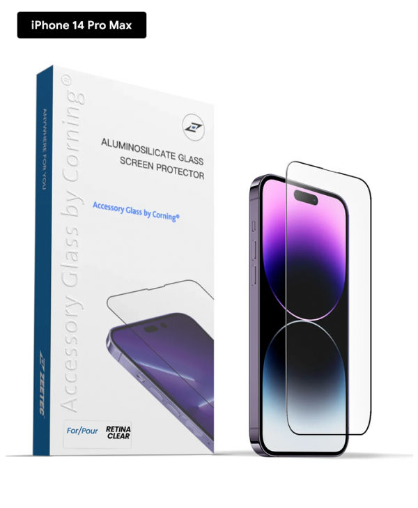 Zeetec Accessory Glass by Corning® for iPhone 14 Pro Max - Clear