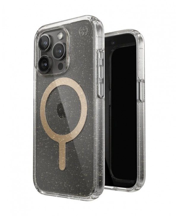 Speck iPhone 15 Pro case Presidio Lux Glitter MagSafe