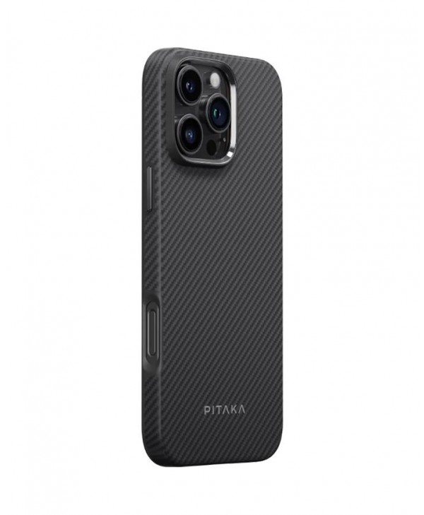 PITAKA iPhone 16 Pro Military-Grade Protective Case (600D Black/Grey Twill)