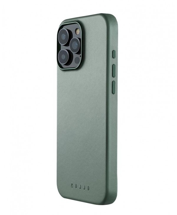 Mujjo iPhone 16 Pro Max Full Leather MagSafe Case (Green Smoke)