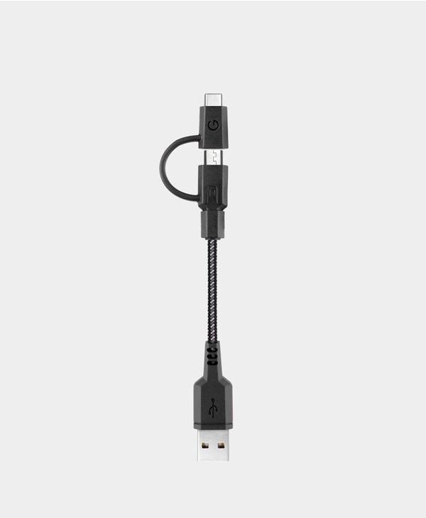 Energea NyloTough 2-in-1 USB-C + Micro USB Cable (18cm)