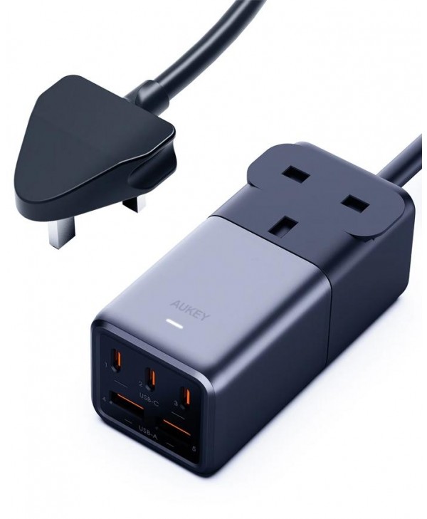 Aukey PU-A3 PowerHub 75W Power Strip with 1 AC Outlet & 5 USB Ports