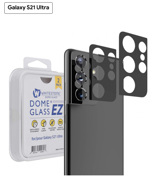 Whitestone EZ Dome Glass Camera Lens Protector for Galaxy S21 Ultra