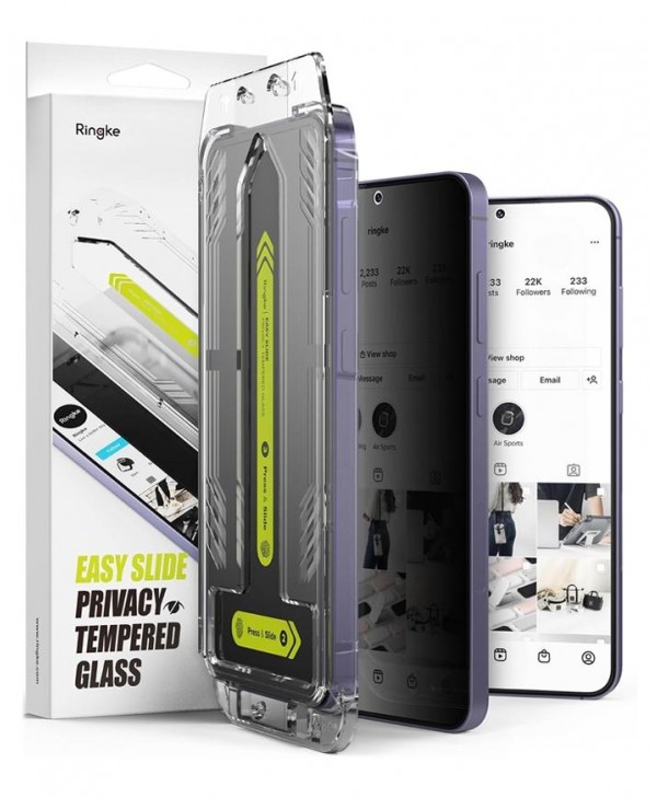Ringke Galaxy S24 Easy Slide Tempered Glass Screen Protector (2-Pack) - Privacy