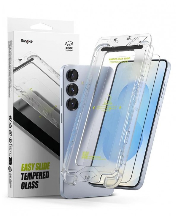 Ringke Galaxy S25 Easy Slide Tempered Glass Screen Protector (2-Pack)