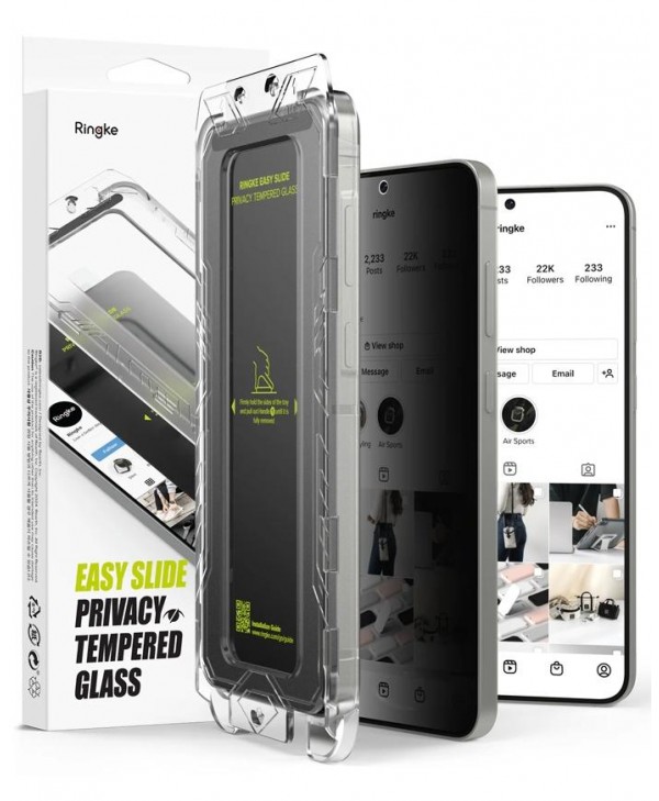 Ringke Galaxy S25 Plus Easy Slide Tempered Glass Screen Protector (2-Pack) - Privacy