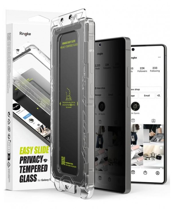 Ringke Galaxy S25 Ultra Easy Slide Tempered Glass Screen Protector (2-Pack) - Privacy