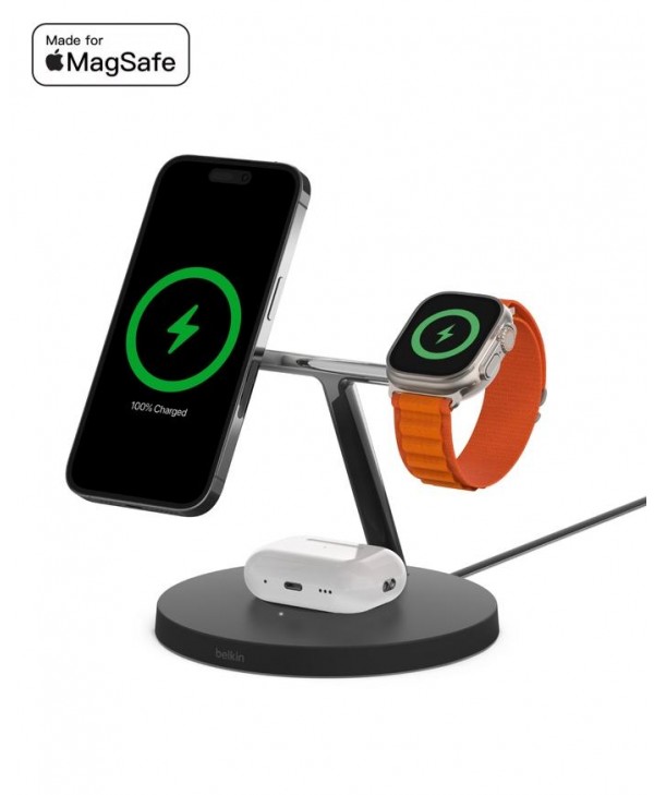 Belkin BoostCharge Pro 3-in-1 Wireless Charger Stand with MagSafe 15W WIZ017