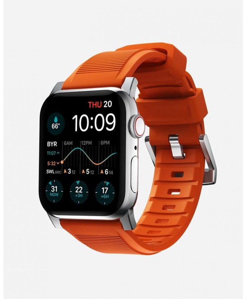 Buy Nomad Rugged Band for Apple Watch 49mm 45mm 44mm 42mm Silver Hardware MOBY Singapore