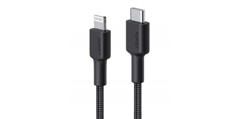 Buy Aukey CB-CL12 Braided Nylon USB-C to Lightning Cable (18cm