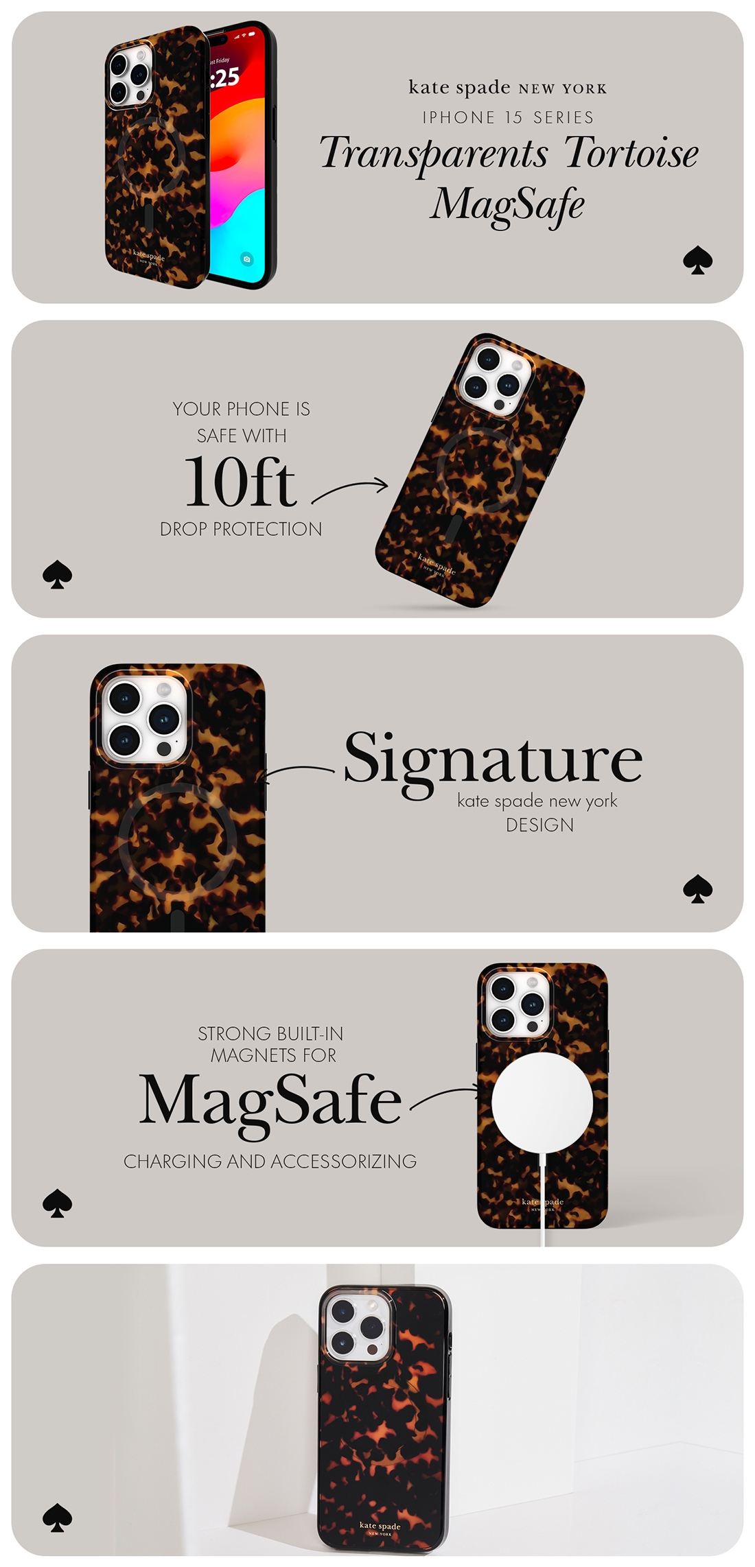 Kate Spade Tortoise MagSafe - iPhone 15