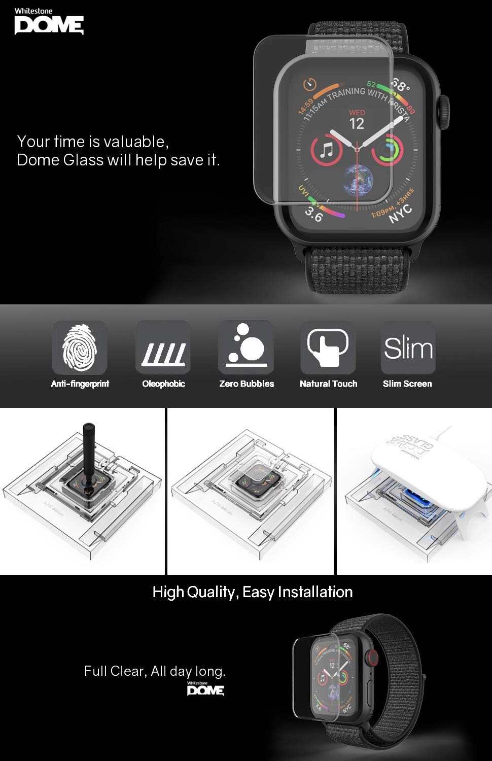 Whitestone dome glass on sale apple watch 44mm